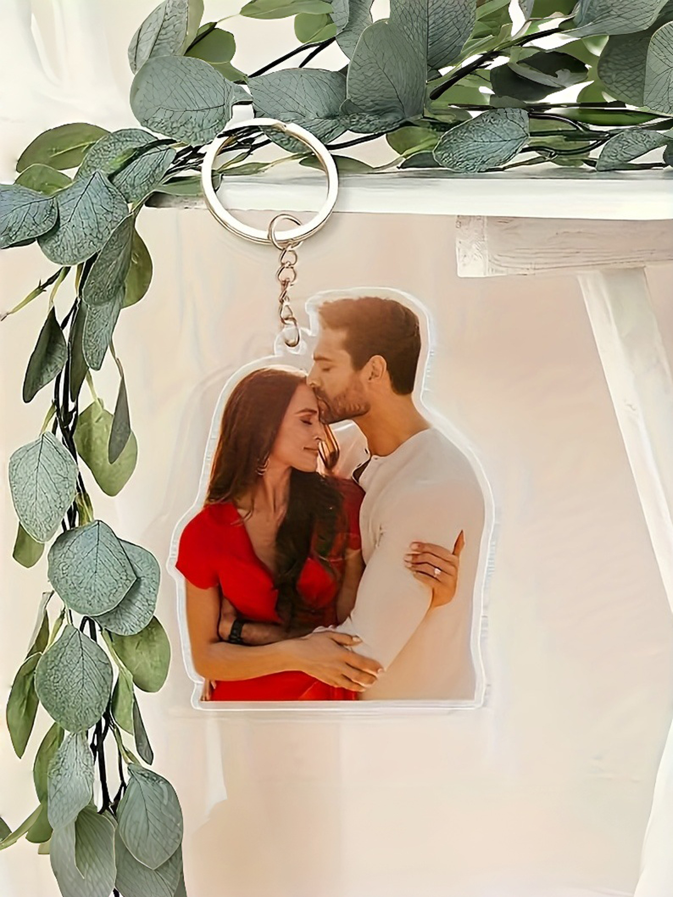 2D Flat Personalized Photo Keychain - Custom Couple Photos - Wedding, Anniversary, Valentine's Day Gifts Elegant Personalized Photo Gifts